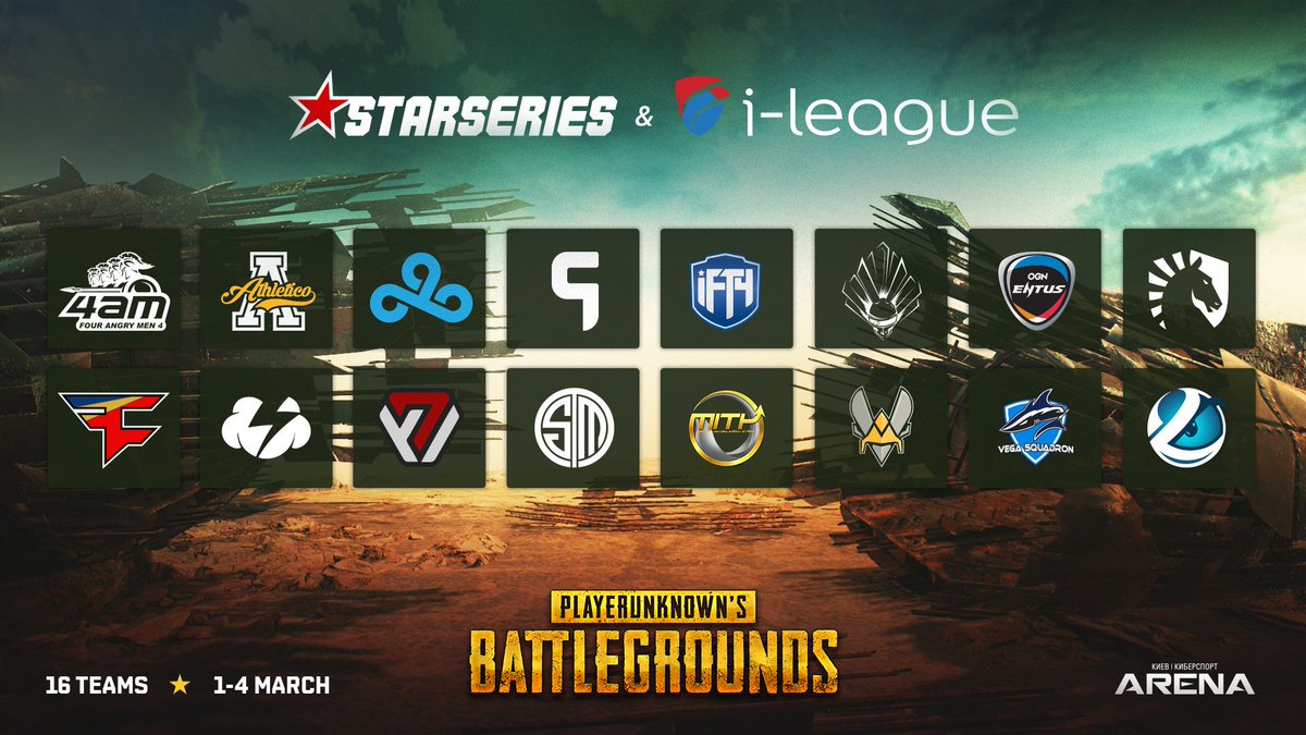 #StarSeries i-League PUBG: participants list revealed

The tournament is attended by the teams from all over the world: 3 teams  from Asia and Oceania, 3 more from China, 2 teams will stand for CIS, 3 - for Europe and 5 teams from America.

Details:
starladder.com/en/news/starse…