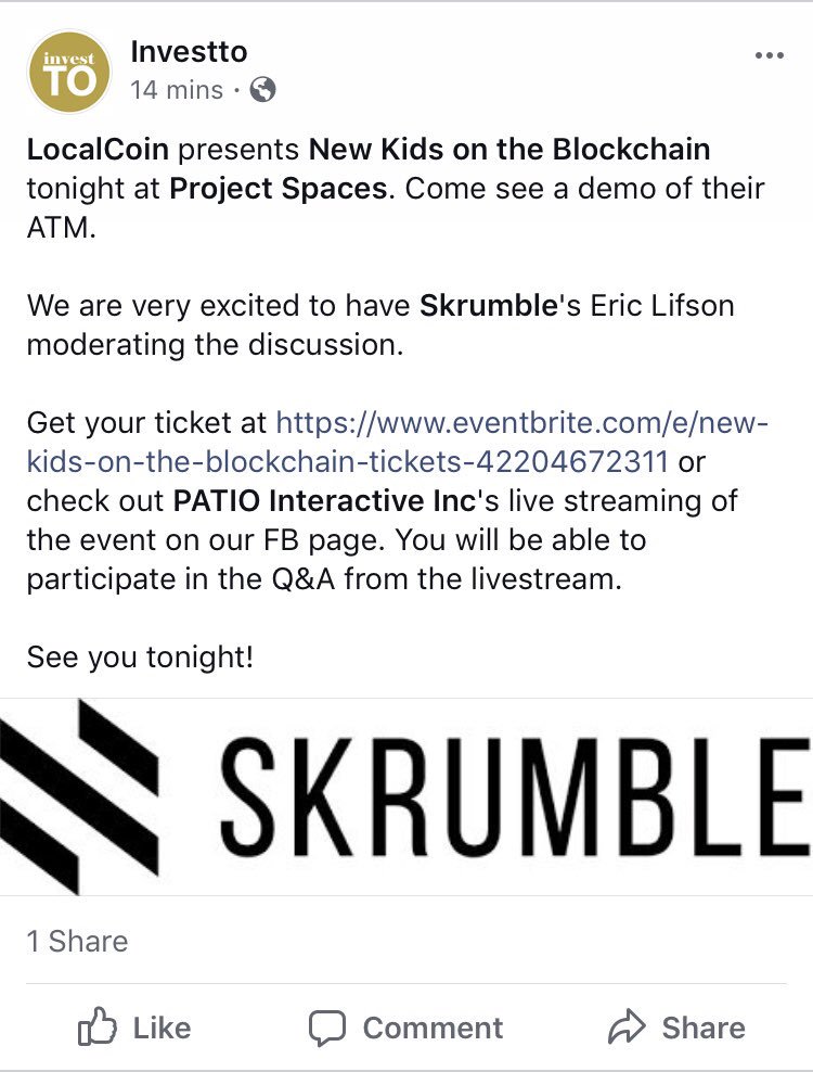SkrumbleNetwork's tweet photo. Don’t miss out! - Skrumble Team
#blockchaintechnology #blockchain #newkidsontheblockchain #skrumble #investto https://t.co/0NWQxJ3Rxc