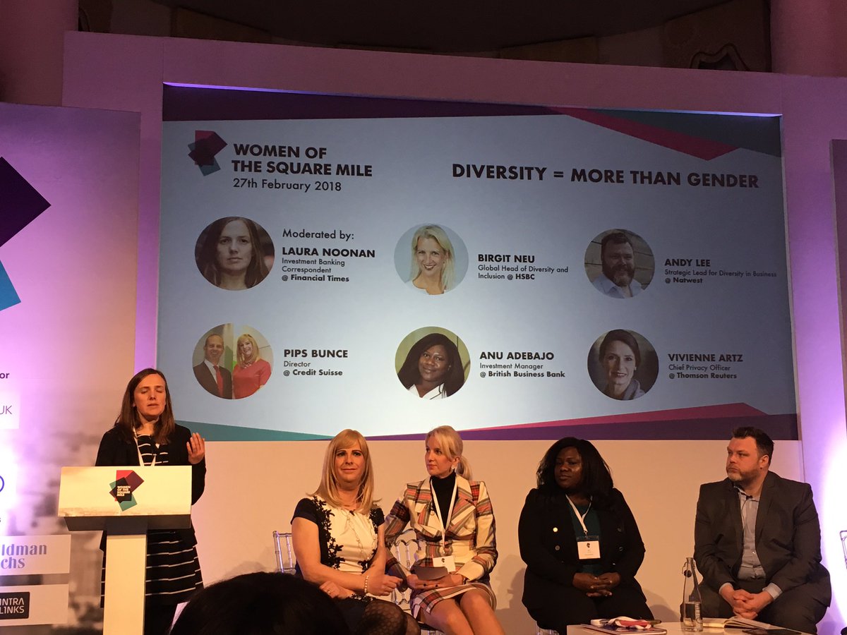 melelabed's tweet photo. Great panel on why diversity = more than gender @MaddoxWinSeries #WinBanking #diversity #inclusion #WomenInFinance @LauraNoonanFT @PippaBunce @AnuAdebajo @AndyJRLee https://t.co/B8q2dpLnOL