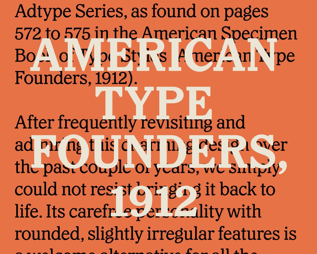 lettersfromswe's tweet photo. NEW! Capitaine is a good-humoured, chunky slab serif based on the Adtype Series (American Type Founders, 1912).
Samples by @charlesfredrik Thanks to @Lett_Arc for help with research.
https://t.co/EVLV0gUmO3 https://t.co/ZiZISXofQB