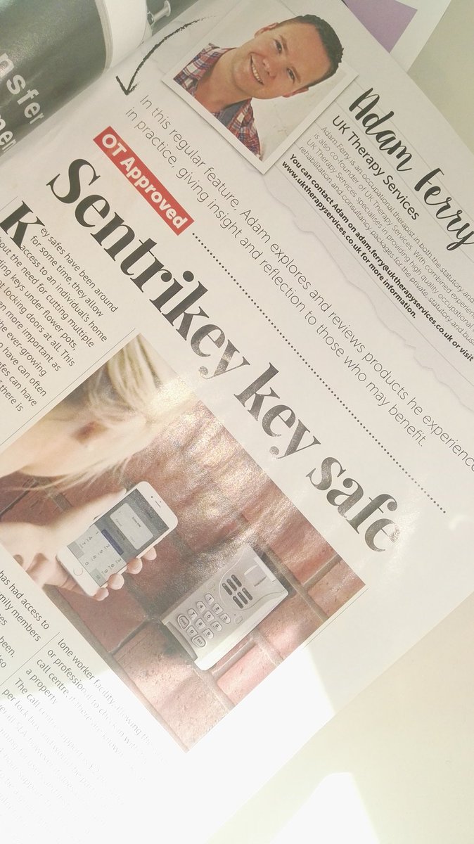 Beth_G_Miller's tweet photo. Have you read the Jan/Feb issue of the @ot_magazine yet? Take a look at page 24 and read about the #SentriKey! @KeyneticsLtd @AdamFerry3 #OTApproved #OccupationalTherapy #OT https://t.co/YGXJgtVzqO