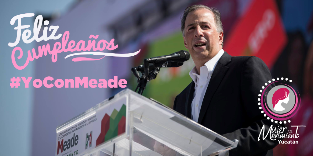 MujerMTYucatan's tweet photo. Con mucho orgullo y afecto felicitamos en su día a nuestro candidato presidencial @JoseAMeadeK, las mujeres emetistas en #Yucatán te deseamos un #FelizCumpleMeade. Nuestros mejores deseos y un abrazo afectuoso de nuestra lider @Solecitoherrera https://t.co/FZ9MOHBcMh