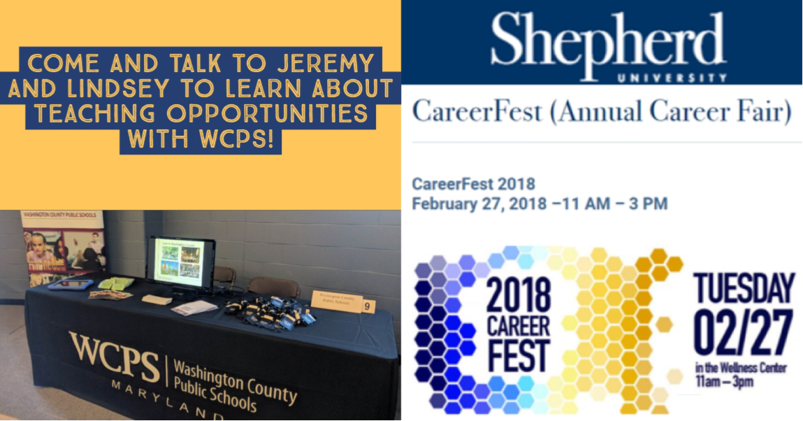WCPSHR's tweet photo. #WCPSHR #WCPSMD #STUDENTSFIRST #TEACHWCPS
Come see WCPS today at Shepherd University!  For more information and to apply, go to https://t.co/uuBJLJLiZK https://t.co/knmSO9xDQj