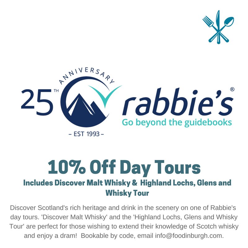 10% Off @Rabbies_Travel day tours with your Foodinburgh Card! foodinburgh.com/store/ #Edinburgh #Scotland #Fringe