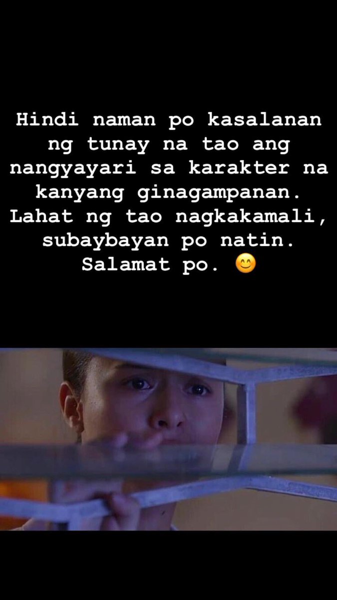 CocoYassiOFC's tweet photo. If you are one of the fans of #FPJAP feel free to let your emotions be heard but just be reminded that it is not @Yassizzle ‘s fault on what is happening on Alyana’s character. Stop bashing Yassi she’s just doing her job. @ELLAtagaca @DreamscapePH @ericjohnsalut #FPJAPBugso https://t.co/e9ETeiw0eU