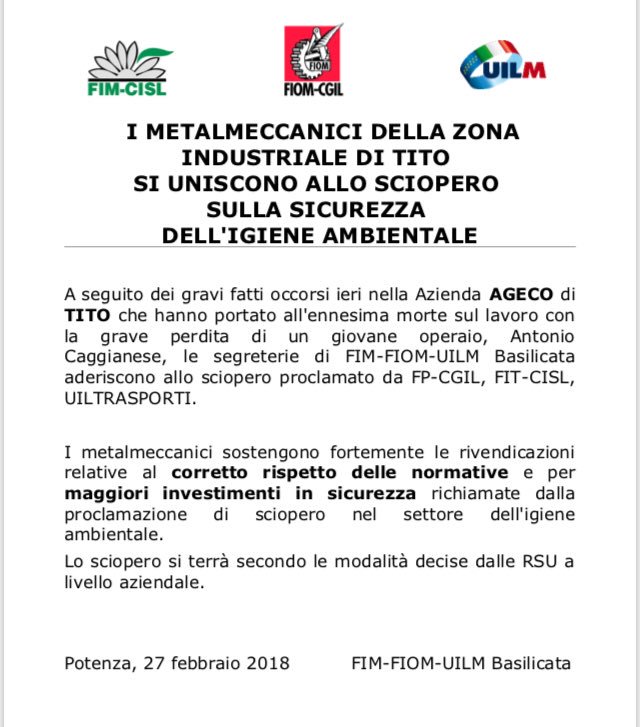 FIOM-CGIL Basilicata tweet media