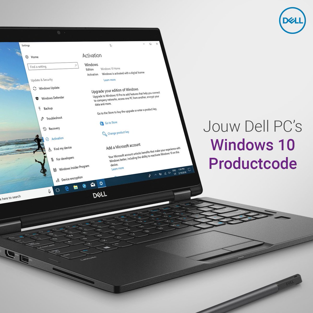 DellLuistert's tweet image. Leer meer over het vinden van jouw #Dell #Windows 10 PC's 💻🔑 #Productcode en het controleren van de activatie status. 👇