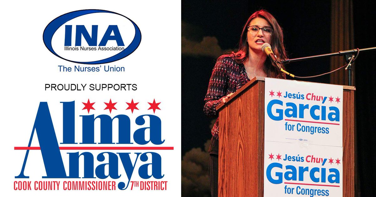 AlmaEAnaya's tweet photo. Proud to receive the endorsement of the @IllinoisNurses that represent over 3500 prof. nurses across the state of IL. Nurses are at the front line in the fight to provide quality medical services. Union representation for nurses is essential to our healthcare #AlmaForCookCounty https://t.co/k8y9uZoKi3