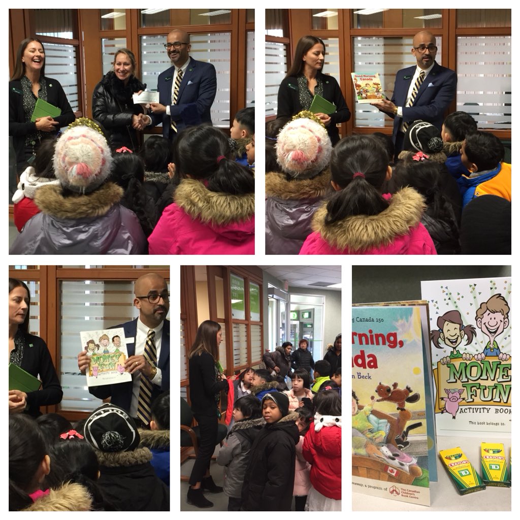 #TDPlays meets #TDFinancialLiteracy at Branch 330 as Brimwood JPS Grade Ones visit to learn about banking and receive a donation to their Active Movement Program.@ChrisStamper_TD <a href="/GerardDinneen/">Gerard Dinneen</a> @AndrewP_TD