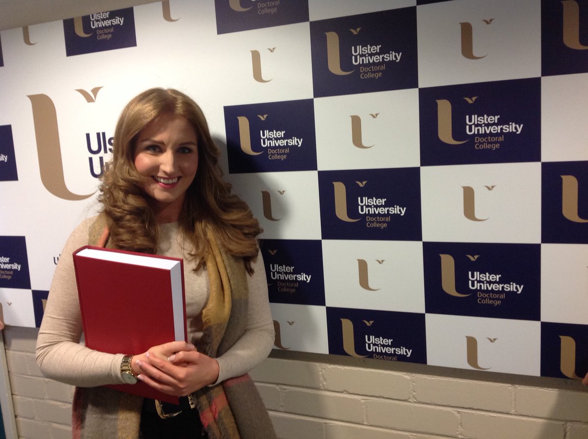 UlsterUniPhD's tweet photo. Congratulations to our new Dr Aileen McParland @UlsterUniPhD @UniUlsPsych researcher who recently submitted her PhD thesis at Coleraine. Supervisors: Dr Stephen Gallagher & Prof Mickey Keenan. #PhD_done https://t.co/JPwlN2obOO
