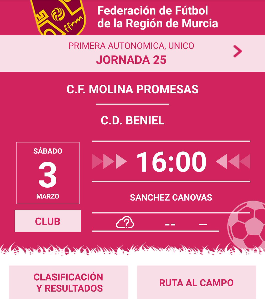 UnionMolinense's tweet photo. 1@Autonómica/
Esta semana recibimos al líder de la categoría, un equipo que ha perdido muy pocos puntos , @CDBeniel
Os esperamos el sábado, y a todos nuestros seguidores, partido muy importante para seguir consiguiendo el objetivo. ⚽💪 https://t.co/o9NyW0pQrv