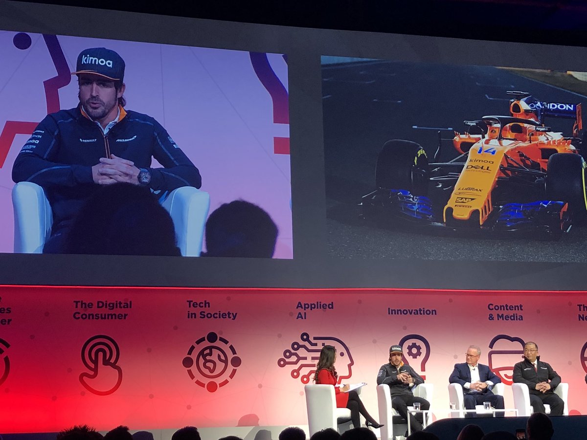 Double #Formula1 #WorldChampion <a href="/alo_oficial/">Fernando Alonso</a> on the importance of #data &amp; the #FourthIndustrialRevolution ‘Everything is #optimised now’ #MWC18