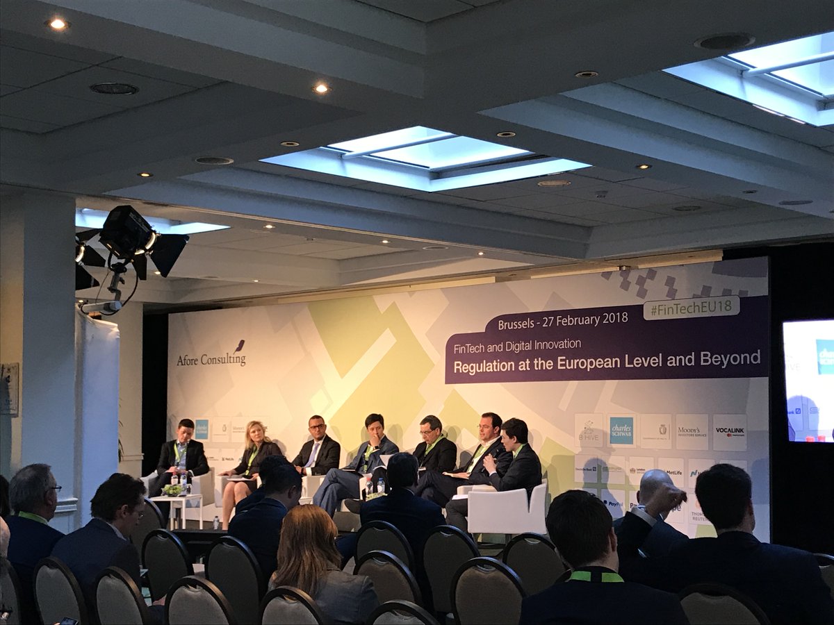 FintechEU18's tweet photo. Last panel is under way talking about #datasharing #dataownership #regtech with #ACPR @IHSMarkit #CONSOB @thomsonreuters @PaysafeGroup @WesternUnion @lisboncouncil #FinTechEU18 #fintecheu #fintech #cryptocurrencies #kyc #DLT #blockchain https://t.co/gbrZIiNEMc