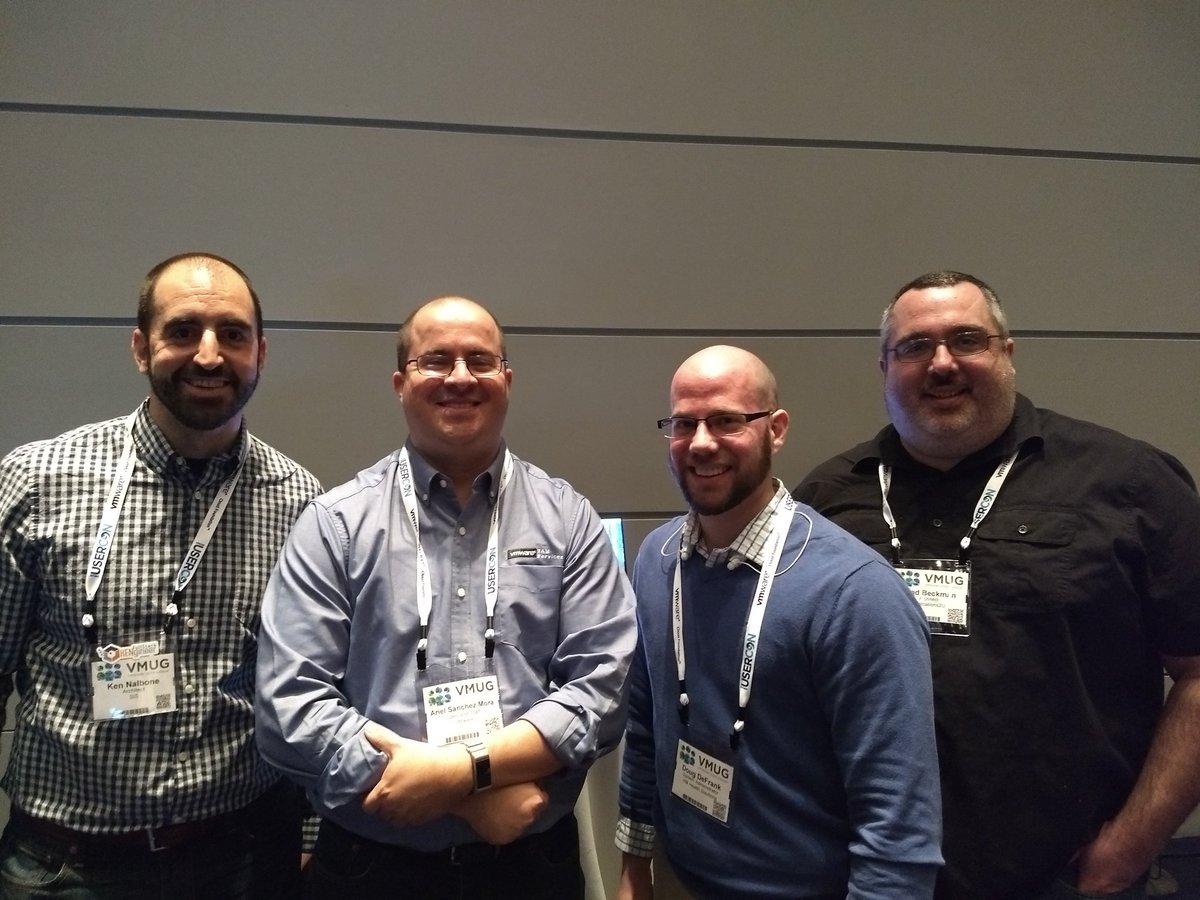 arielsanchezmor's tweet photo. Here's my voluntold, ehm, volunteers for #vBrownbag later on today at the #WPVMUG @KenNalbone @dougdefrank @BekmonsterJR https://t.co/W6t4mQ56qr