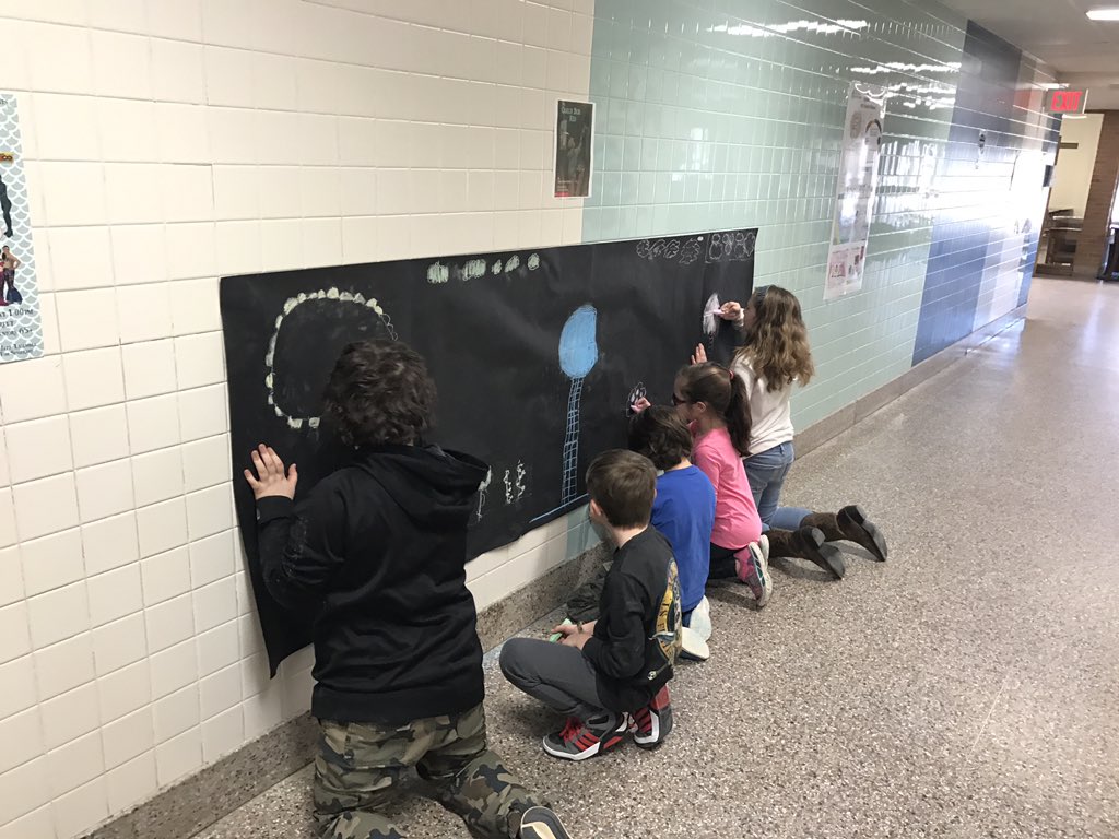 MrsShaughnessy3's tweet photo. Today we finished reading The Chalk Box Kid by Clyde Robert Bulla. The students loved creating their own chalk garden in the hallway! 🌻🌸🌿☘️🌱🌼 https://t.co/cN77PwyAn0