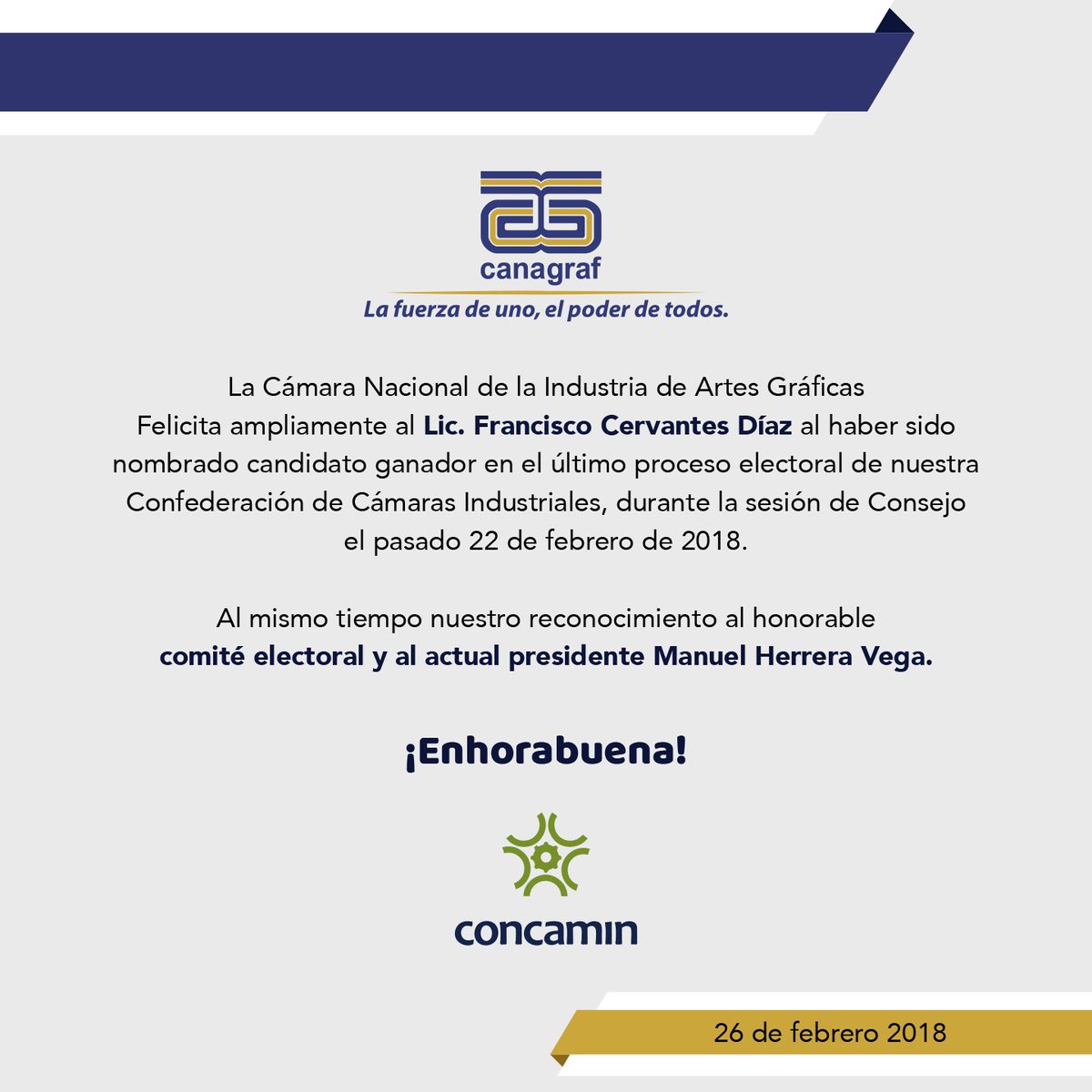 Felicidades <a href="/CONCAMIN/">CONCAMIN</a>