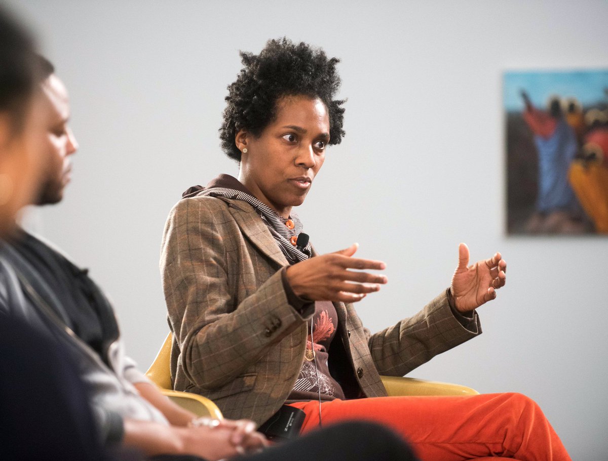TangMuseum's tweet photo. A great discussion on history, monuments & reclaiming public space w/ Tang Curator-at-Large @isolde_brielmaier, artist + Director of Exhibitions at the @HarvardGSD @danborelli, painter + sculptor Titus Kaphar, and sculptor + installation artist Karyn Olivier! #AcceleratorSeries https://t.co/q7ONPddu2v