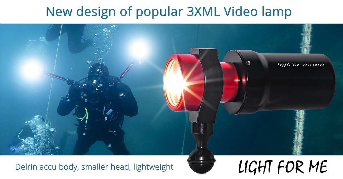 dive_tecdiving's tweet photo. Redesigned light-for-me 3XML Video Light available from next week! Delrin accu body. #lightforme #lfm #scubadiving #3xml https://t.co/Au9nIXAyxO