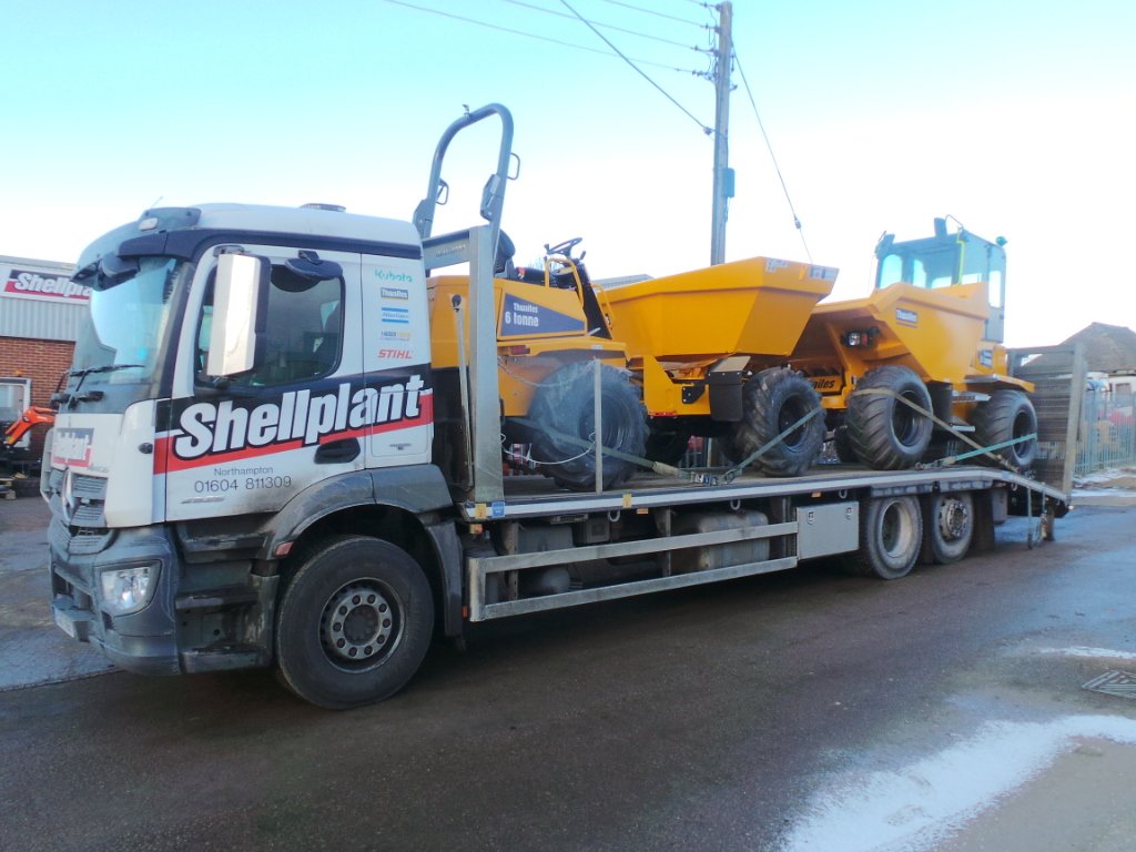 SHELLPLANT1's tweet photo. Another load of #Thwaites #dumpers including a #cabbed machine ready for delivery tomorrow come #snow uk or shine https://t.co/FkOcbYB58G