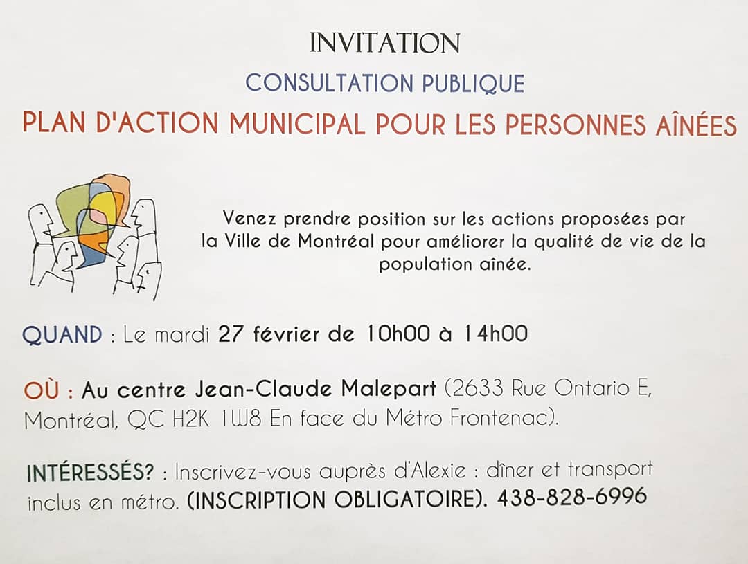 AinesCclsca's tweet photo. Aujourd'hui, jour de participation citoyenne, nous participons à la consultation sur le Plan d'action municipale pour les personnes aînées 2018-2020 https://t.co/JGaQiUjZro