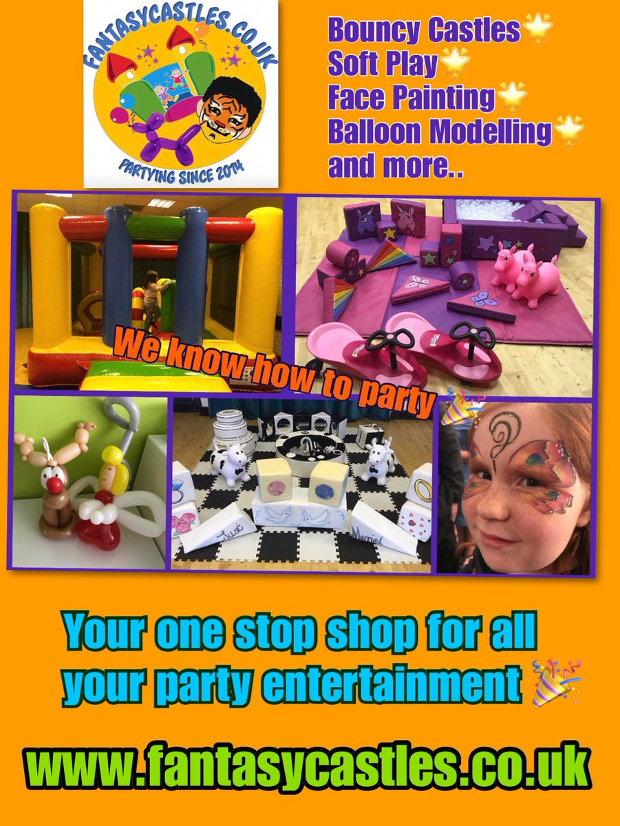 Your one stop shop for children’s party’s in #telford #shrewsbury #shropshire #bouncycastles #facepainter #softplay #specialneeds #balloonmodelling