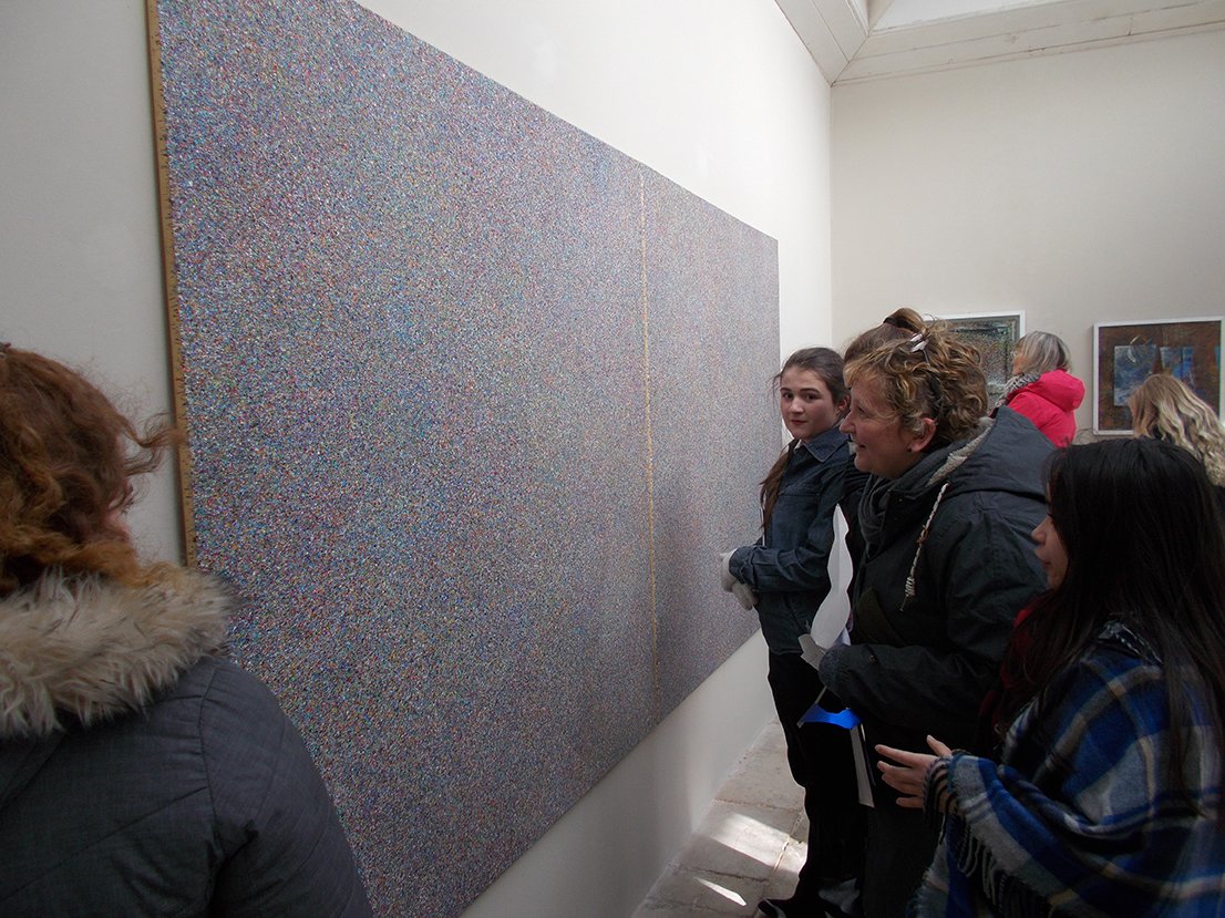 NewArtCentre's tweet photo. Wonderful meeting Y10 #GCSE #students from Carter Community School today - using current #IanStephenson #exhibition to set rules for making! #RocheCourtEducationalTrust #looking #thinking #speaking https://t.co/NAsZLppx6q