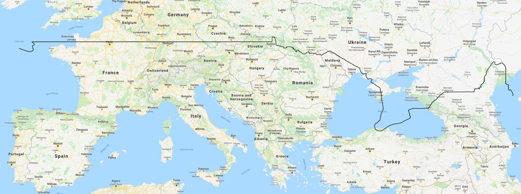 simongerman600's tweet photo. #Map overlays the  contiguous US-Canadian Border on #Europe. Source: https://t.co/IKcc4lIy5s https://t.co/S2nmXHmTbG