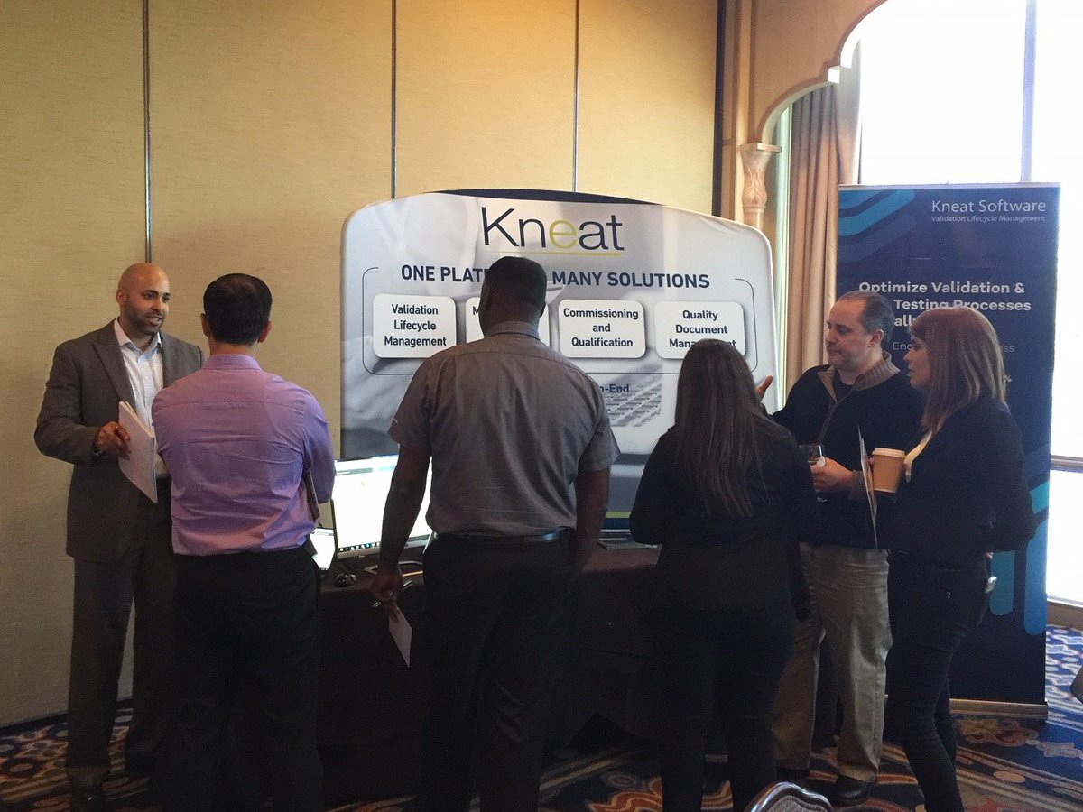 KneatSoftware's tweet photo. Derek presents the value of becoming 100% paperless in 2018 to quality &amp; validation professionals at the Kenx C&amp;Q Validation conference. Stop by the booth and learn how technology can advance your organization. #Kenx #Kneat #Paperless #Validation https://t.co/HDRcLMZPu7