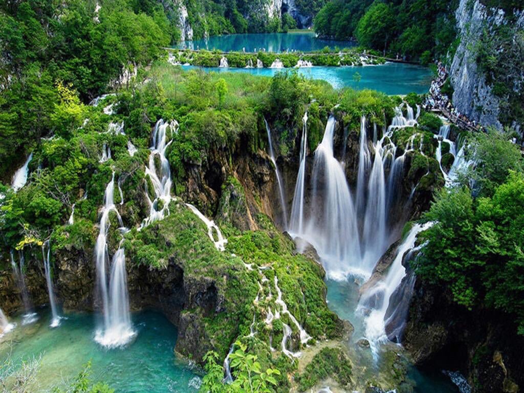 Plitvice Lakes, Croatia- the largest park in Croatia, UNESCO world heritage site, and world-renowned  for its 16 cascading waterfalls.