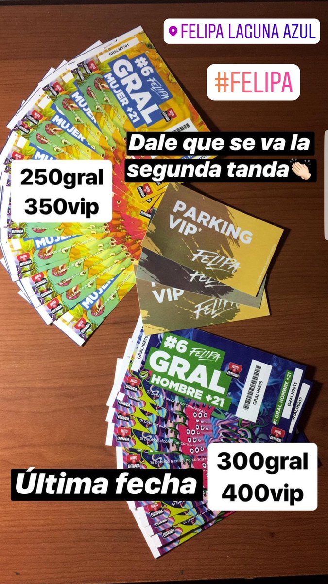 Están todos invitados a la última noche de la temporada💣
Esto es #FELIPA !☝🏻🍾
El sábado 3 de Marzo queremos que vengan TODOS !🕺🏻💃🏻🤳🏻
Está todo listo, se viene un eventozo cierre👏🏻🤩🌈
Los esperamos !
PD: quedan pocos tickets yo te aviseee
+info y tickets 📲 3517511723