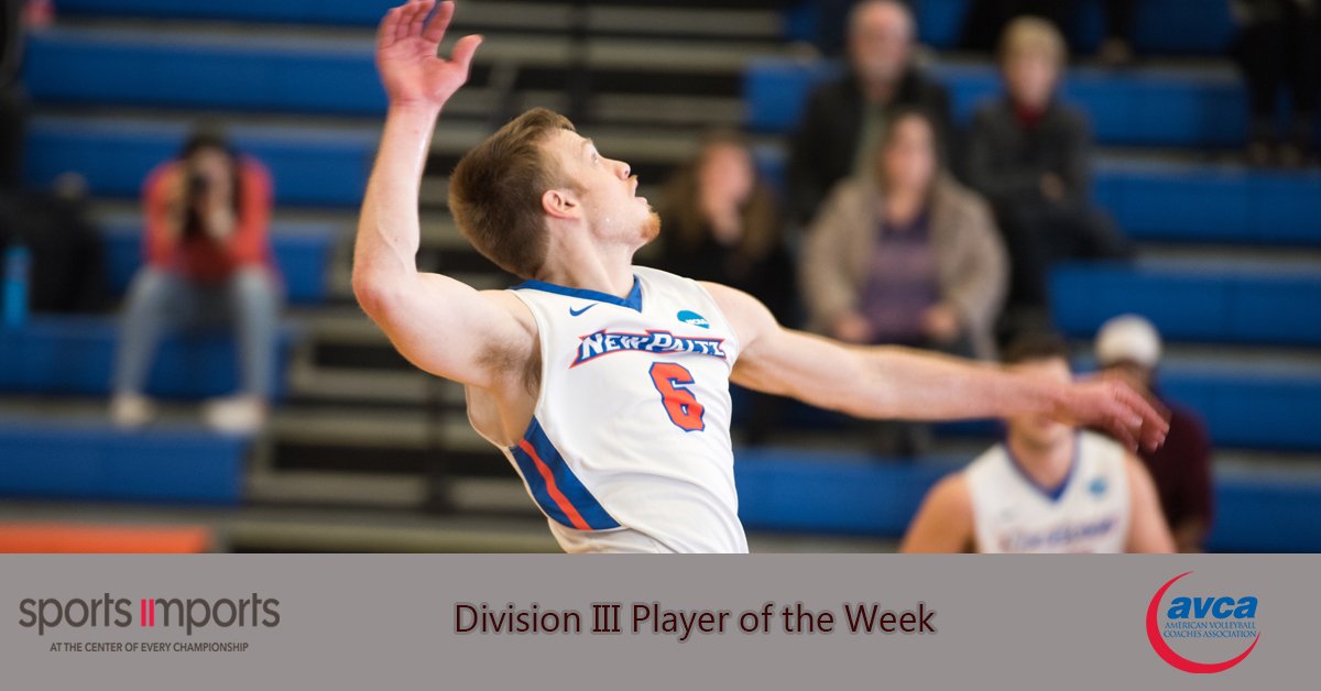 Congrats to @nphawks Outside Hitter Nick Smith for winning the @SportsImportsVB / AVCA Division III Player of the Week!