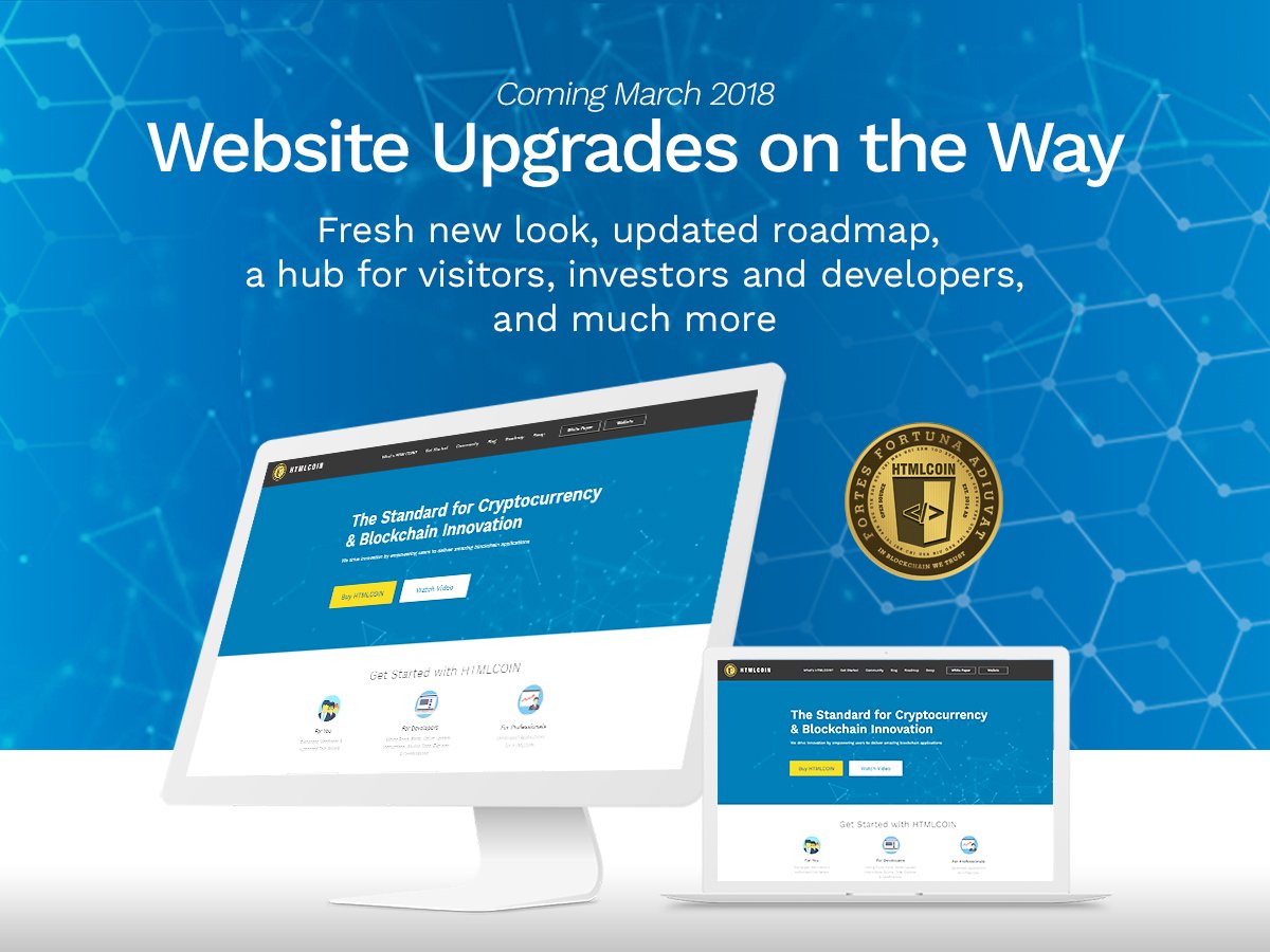 We appreciate all the supporter we have across the globe and want to let you know that we are still working on things which i'm excited to launch soon:

-New $HTML Website
-Andriod and IOS Wallet
-Multiple confirmed exchanges

#HTMLCOIN
