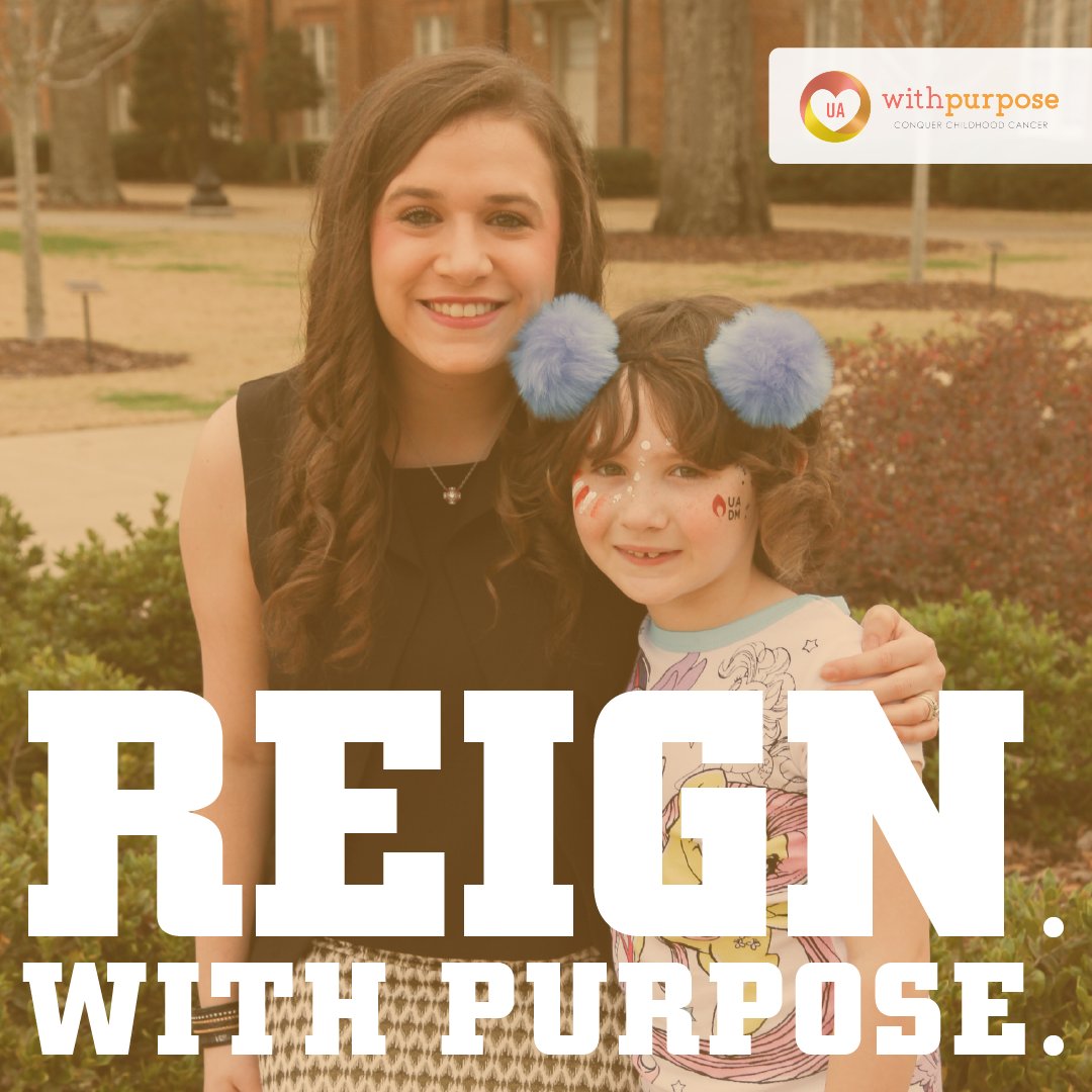 UAreWithPurpose's tweet photo. Our next Legend and Future Legend pair is @AbbyGreenberg, 2017 Homecoming Queen, and Mollie, one of @UADanceMarathon's wonderful miracle children. Together, Abby and Mollie REIGN With Purpose 👑 Stay tuned to hear their thoughts on #ChildhoodCancer tomorrow! #LegendsWithPurpose https://t.co/XY63e0xDwC