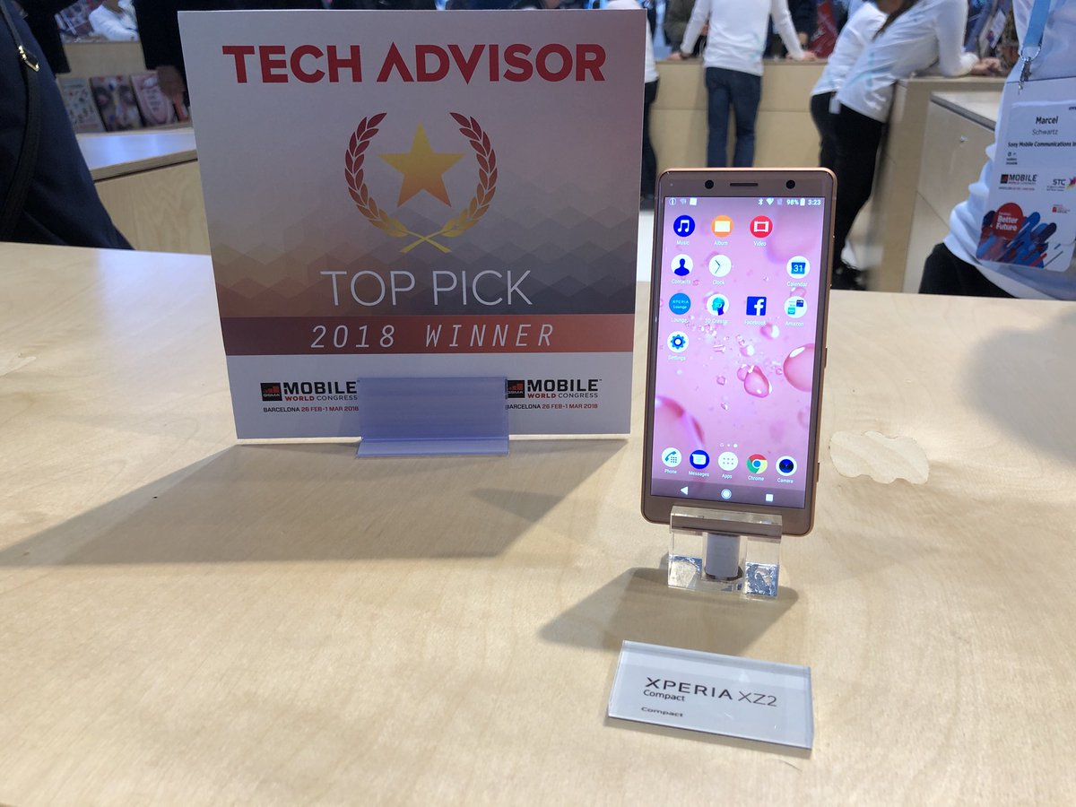 TADealsOfficial's tweet photo. And the next Tech Advisor Top Pick Award goes to... the Sony Xperia XZ2 Compact, proof that you don't need a giant phone for flagship specs. #mwc18 🏆 https://t.co/nbFsjX7OS1