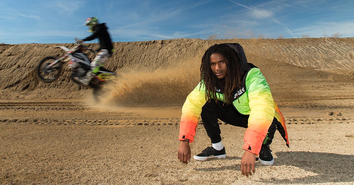 oakley's tweet photo. Prepare for impact. ⚠️🔥 The #ThermonuclearProtection capsule collection is ready for takeoff. Available now online and at selected stores. https://t.co/nKmRFd6khv https://t.co/InhS9T9xyd