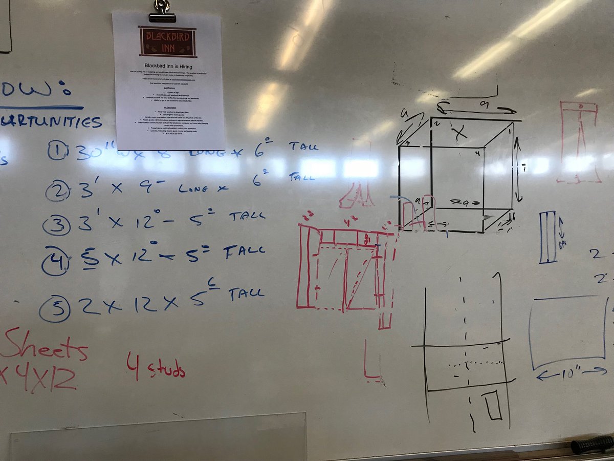 Whiteboard in math class?  No.  This is a <a href="/NapaHigh/">Napa High School</a> CTE construction class where math comes to life and there’s no need for the question, “Why do we have to learn this?”@napahighmanufacturing <a href="/AnniePetrie4/">Annie Pivniska Petrie Ed.D</a>