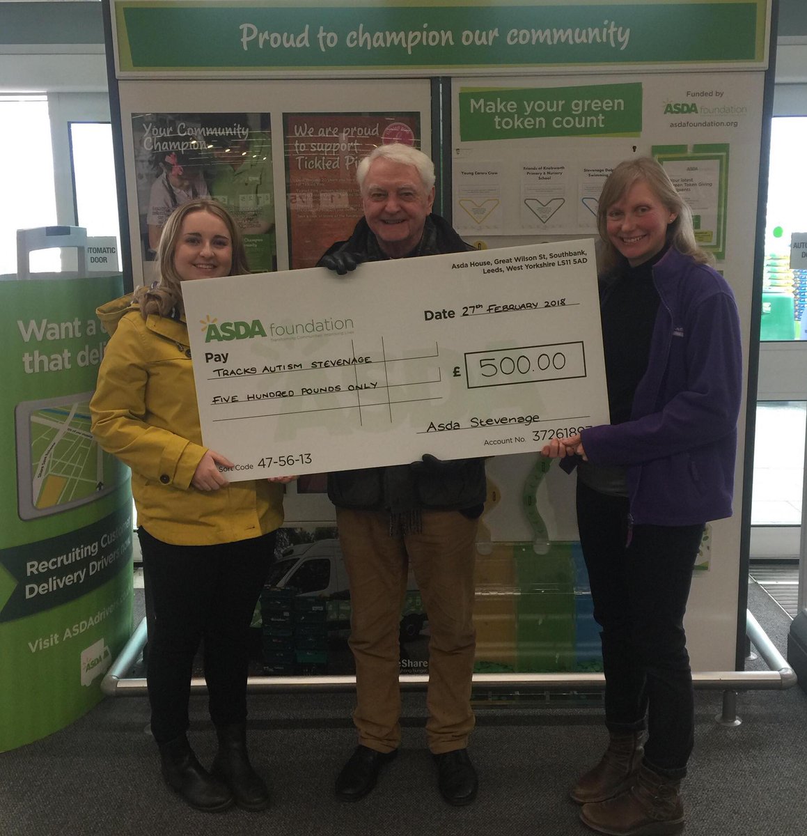Tracks_Autism's tweet photo. We would like to say a huge thank you to everyone who voted for us with your green tokens in @AsdaStevenage, we came first place and won £500! https://t.co/u5cON3cwUb
