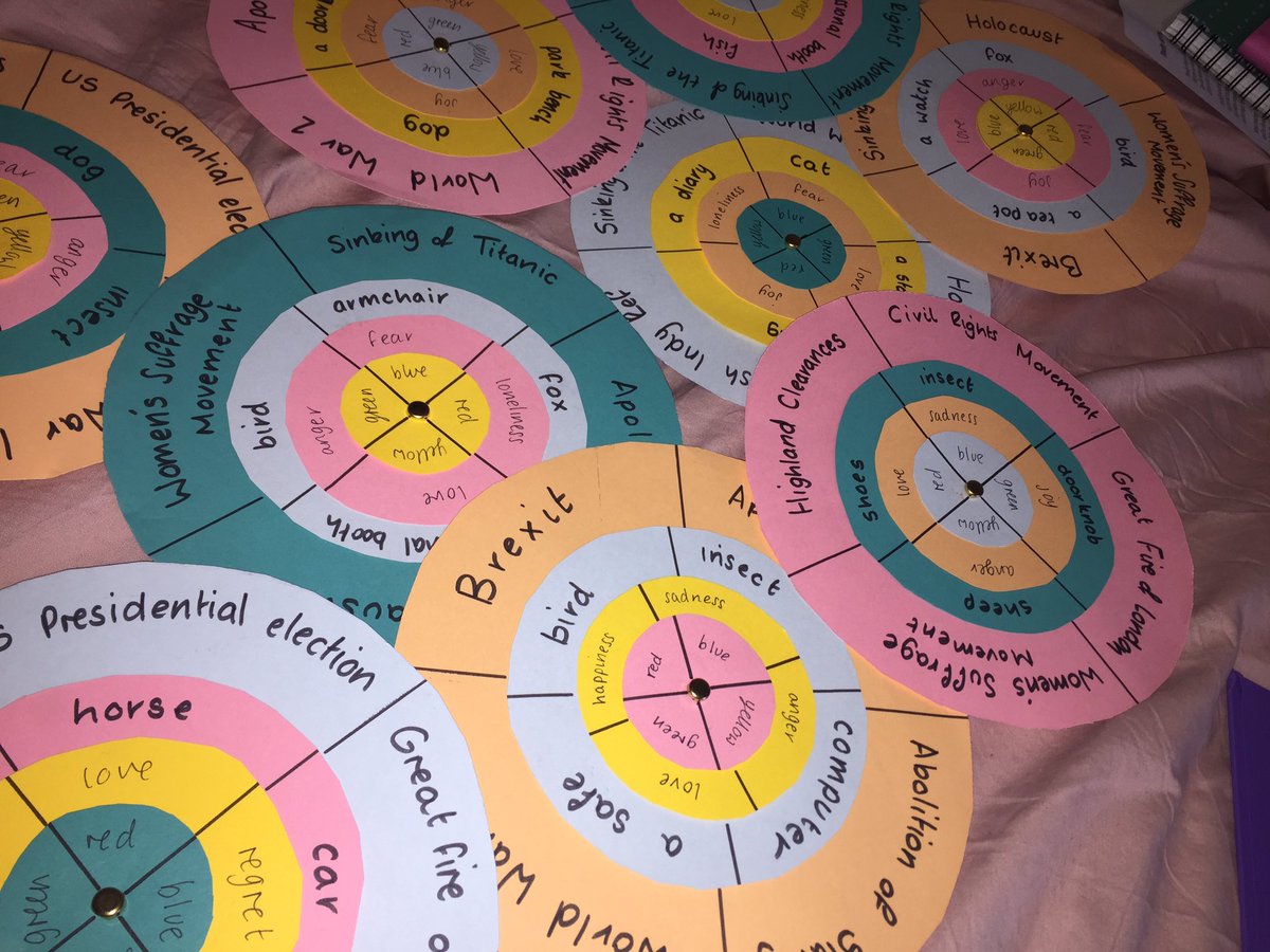 MsGiverin's tweet photo. Inspired by Animal Farm, s3's are going to reimagine history through an anthropomorphic lens.
These will be used for writing inspiration, providing pupils with combinations of historical events, animals/objects, emotions and colours. Can't wait to see what they produce! https://t.co/4YmDnIw4fc