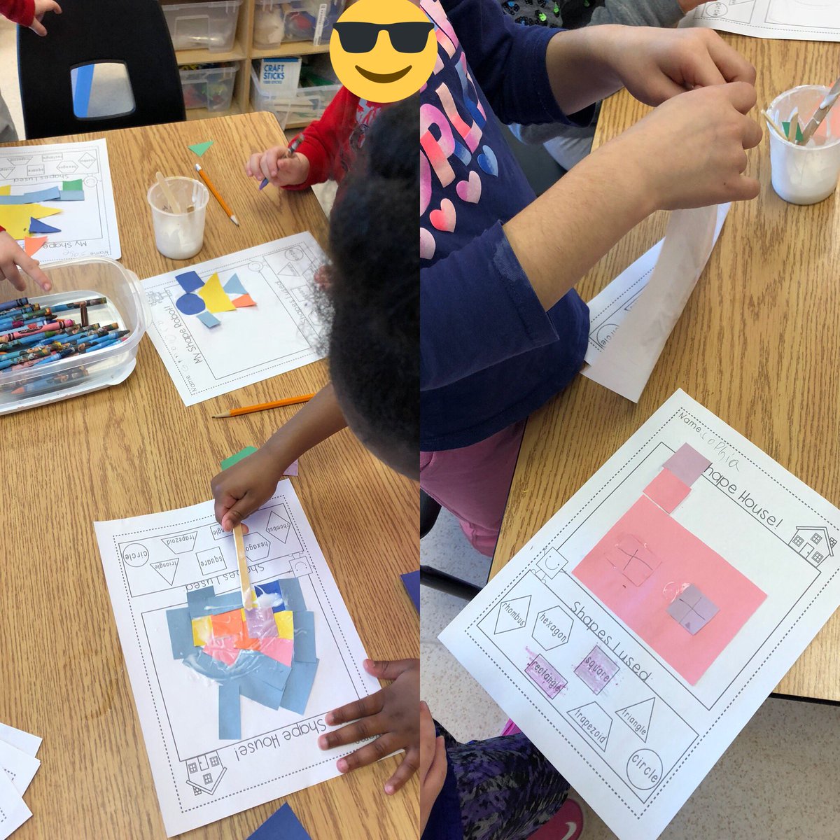 ABunkiewicz's tweet image. Another way to show our Ss how shapes are all around us! #makelearningfun #mathbehavior