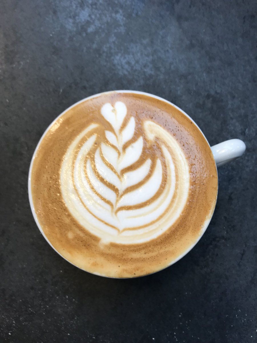 Another attempt at #latteart stacked #tulip #mustimprove #practice #coffee #coffeepassion <a href="/voyagercoffee/">Voyager Coffee</a> #flatwhite #roadTrip