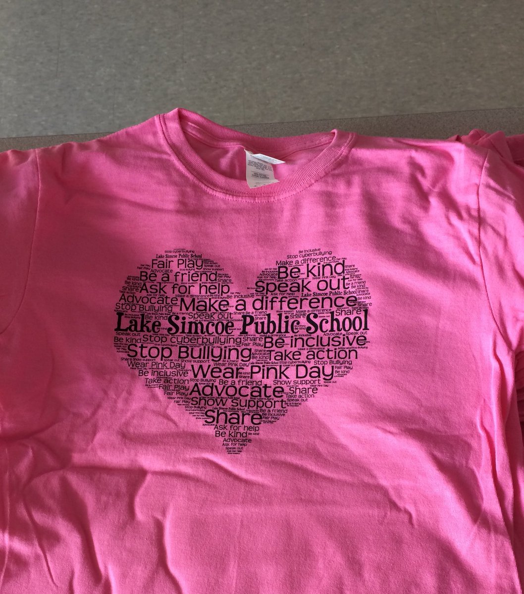 LakeSimcoePS's tweet photo. Pink Shirts went home today!!! Wear them for tomorrow.... anti bullying in action. https://t.co/XjxGLqYUND