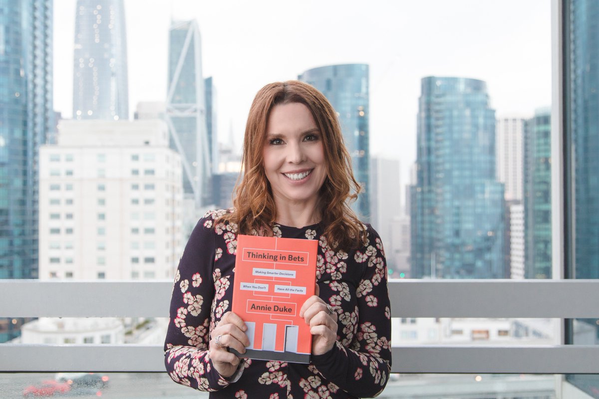 Just had an super fun interview with @AnnieDuke about #ThinkingInBets
Wow, wicked smart. Podcast coming soon. Thank you Annie!