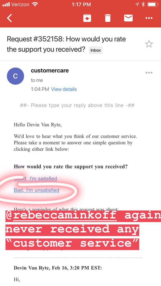 devnnoel's tweet photo. @RebeccaMinkoff ☹️ https://t.co/1p2sFdwr5M