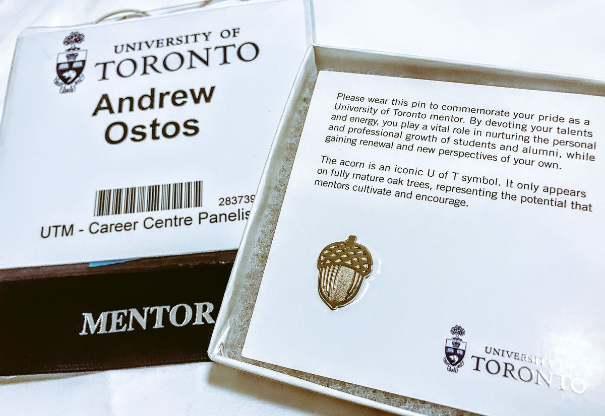 Last night I attended a Reception for <a href="/UofT/">University of Toronto</a> Mentors at the Four Seasons in #Toronto. I'm honoured to have received this pin to wear proudly. Helping guide students, our #future, is an incredibly important responsibility we have as community leaders &amp; something I 💚 doing!