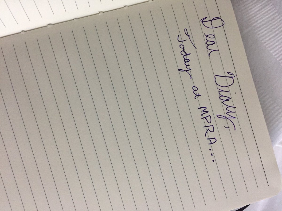 aly_313's tweet photo. Dear Diary, Today at #MPRA2018 #usingmyconferencegift https://t.co/a6oX8wBret