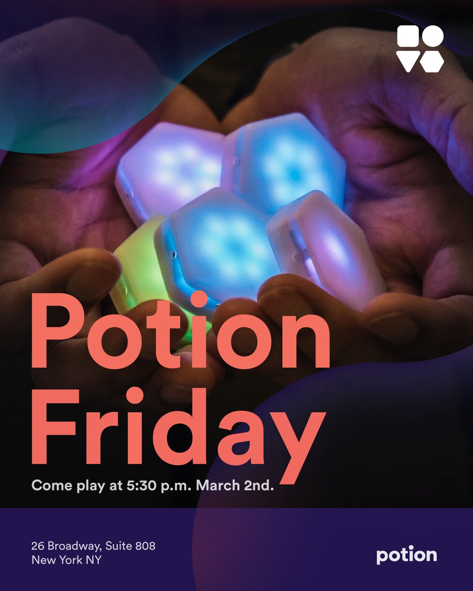 potion_design's tweet photo. This Friday join us for Happy Hour! Our friend's from @Move38inc will be joining us to let you play with their new game technology, Blinks. For more information and to get your ticket visit: https://t.co/oXLGx9mDm6. #HappyHour #TechHappyHour #Developers #Tech #Blinks #Games https://t.co/KBJglgz4yT