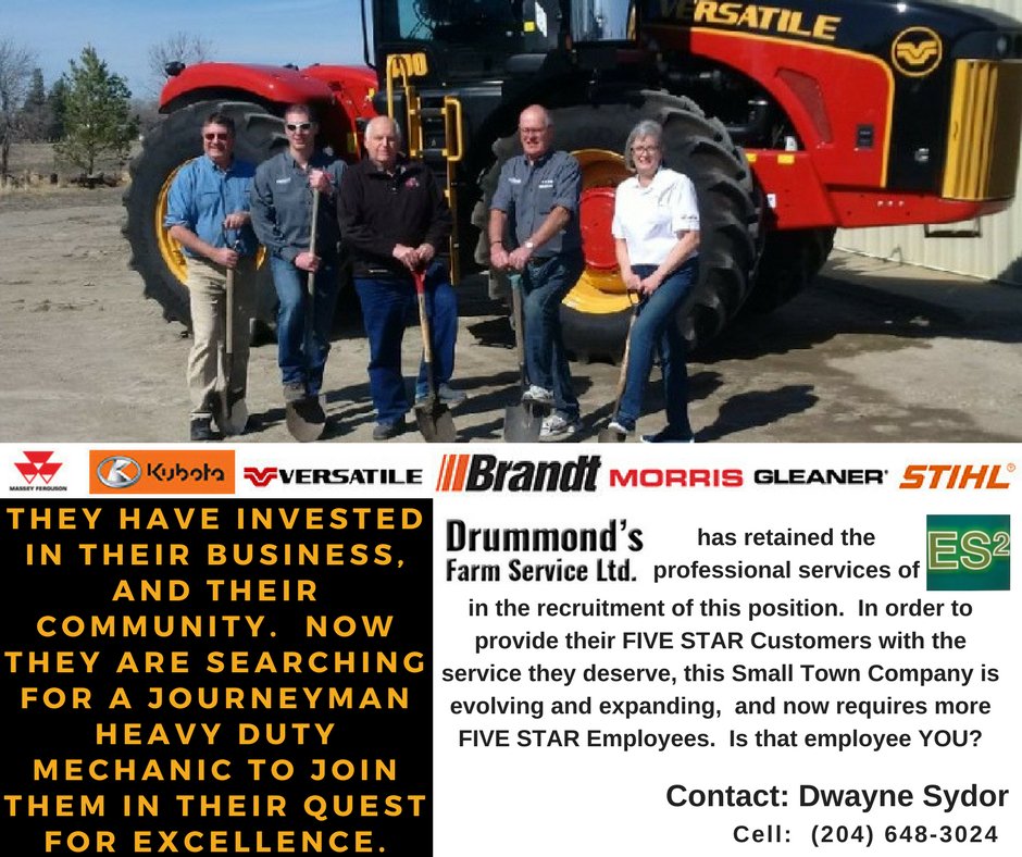 Es2Solutions's tweet photo. New Job Posting.  Is this you or someone you know?  Tired of the corporate world in agriculture?  Want to be truly appreciated for a hard days work? Call today to apply!

#agriculturaltechnician 
#drummondsfarmservice
#journeyman
#agmechanic https://t.co/HsemJ7iyg6
