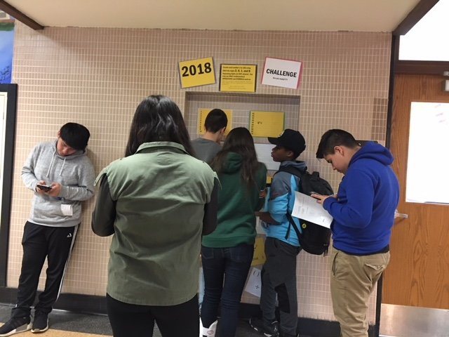 PCHS Math Puzzle Wall is a huge success. Come check out the new problem/puzzle every two weeks. #PCPRIDE