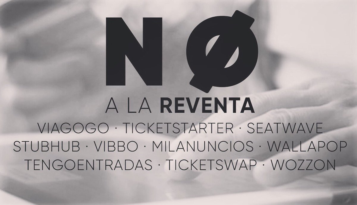 cokkorosso's tweet photo. Comparte!!! ESTAS WEBS NO SON OFICIALES, DI NO A LA REVENTA:
VIAGOGO · TICKETSTARTER · SEATWAVE · STUBHUB · VIBBO · MILANUNCIOS · WALLAPOP · TENGOENTRADAS · TICKETSWAP · WOZZON
Compra en nuestra plataforma https://t.co/rMEkiuKXoO #reventaNO https://t.co/GjnG9ozlsI