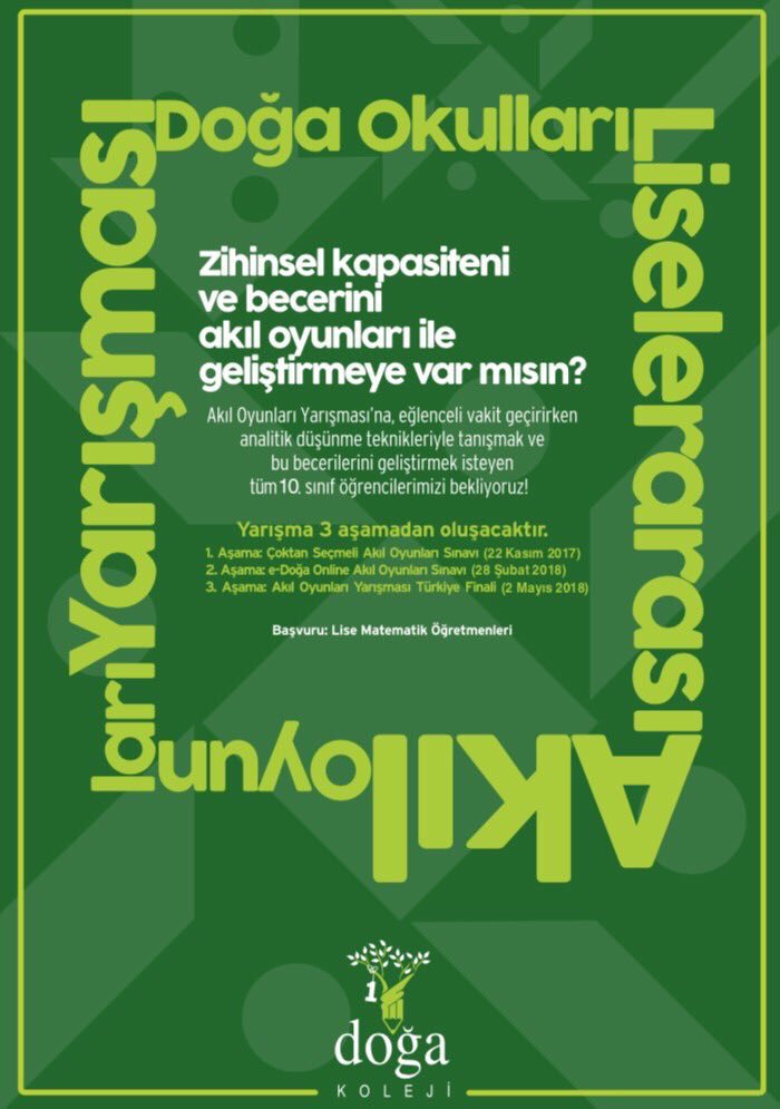 Azrafraarzu1's tweet photo. 9. Sınıflarımızdan sonra sıra 10. Sınıflarımızda...
Yarın 81 kampüsümüzdeki 10. Sınıflarımızın Okul Takımları Edoğa üzerinden Akıl Oyunlarımızın 2. Etabını gerçekleştirecekler:) Öğrencilerimize başarılar diliyorum... Doğamızda Matematik var❤️ https://t.co/35Y6MgXCvq